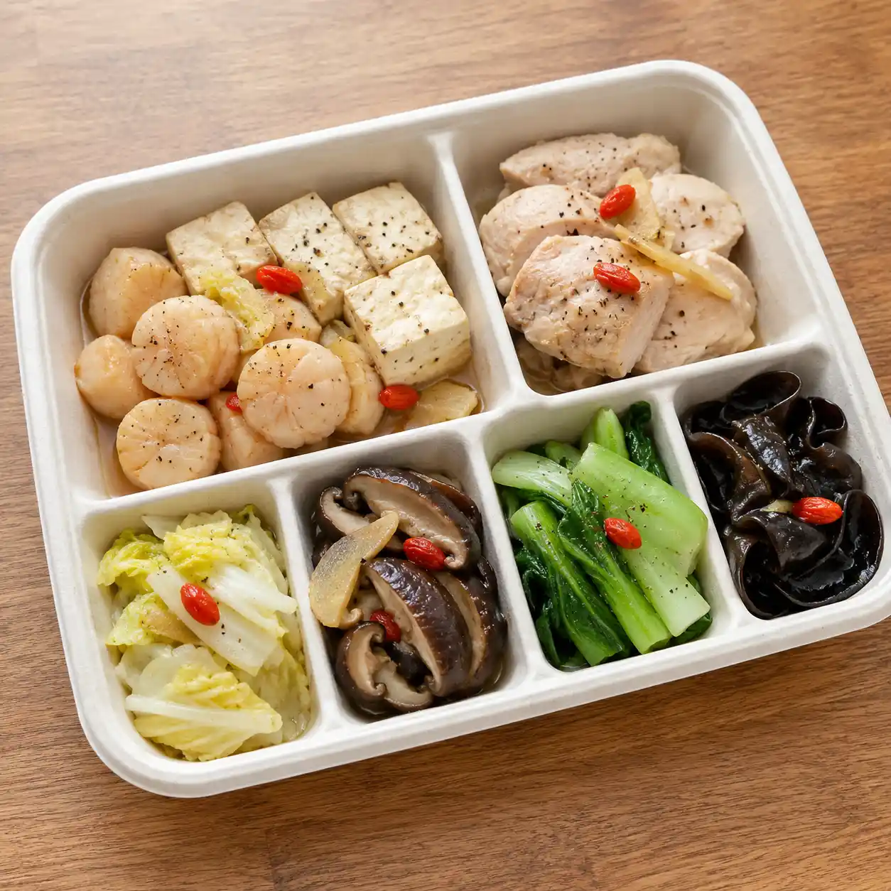 藥膳干貝豆腐雞肉盒