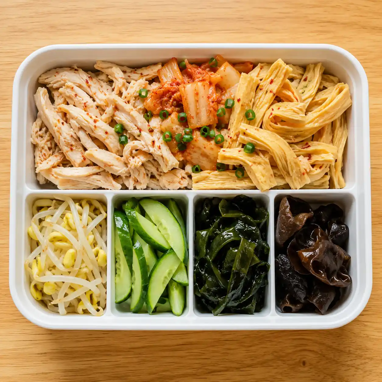 泡菜雞絲豆皮冷拌便當
