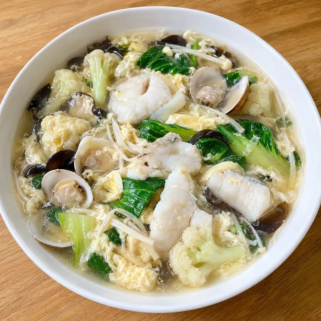 昆布蛤蜊蛋花白肉魚滷羹
