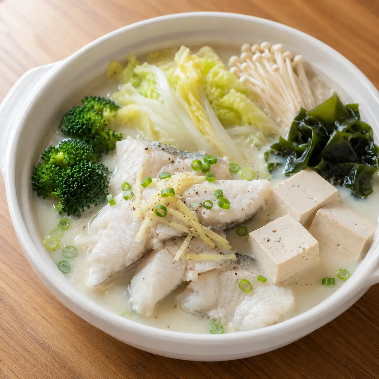 豆漿白湯魚片豆腐嫩滷