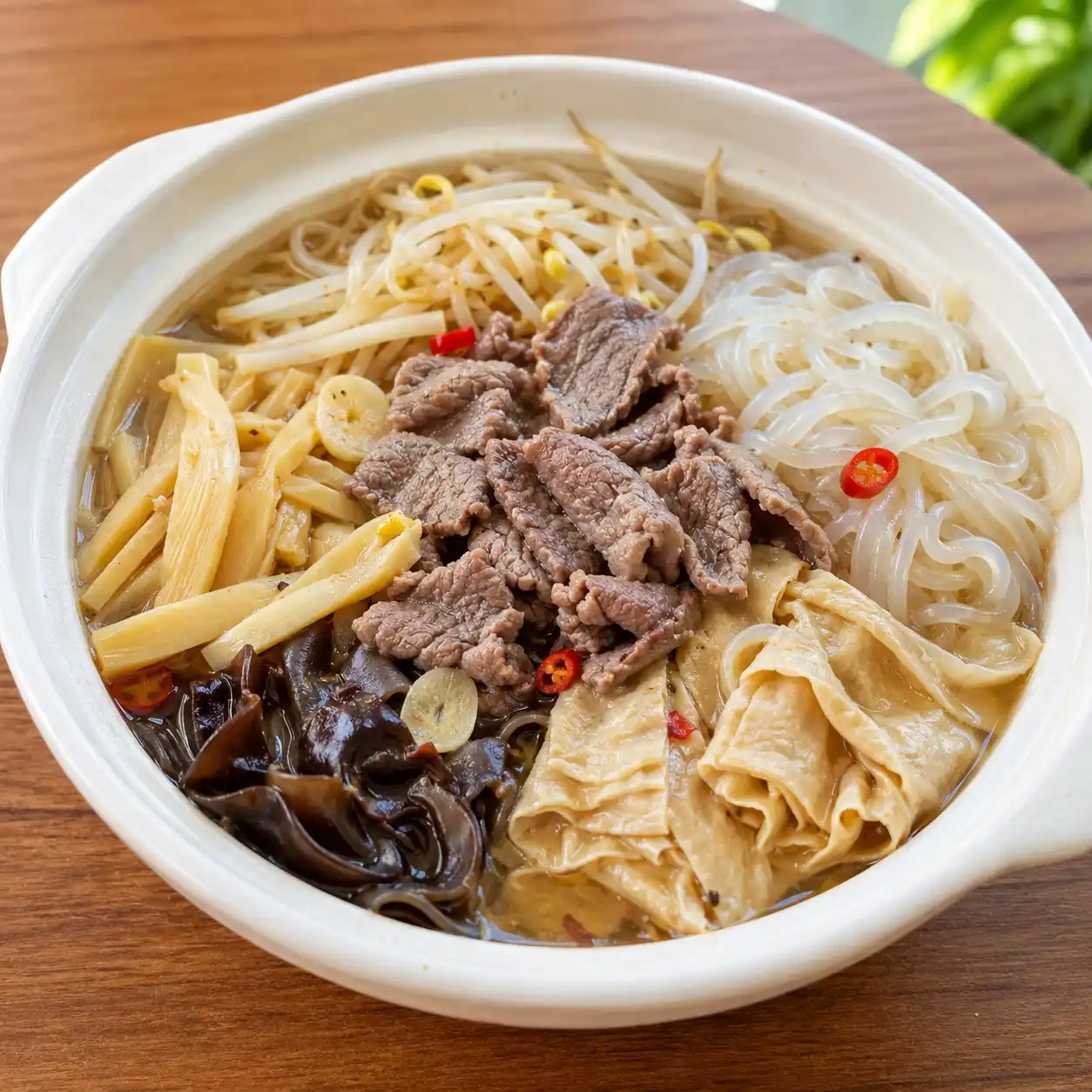 酸辣牛肉豆皮蒟蒻鍋