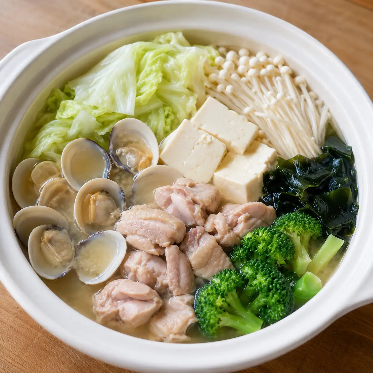 味噌豆腐蛤蜊雞腿鍋