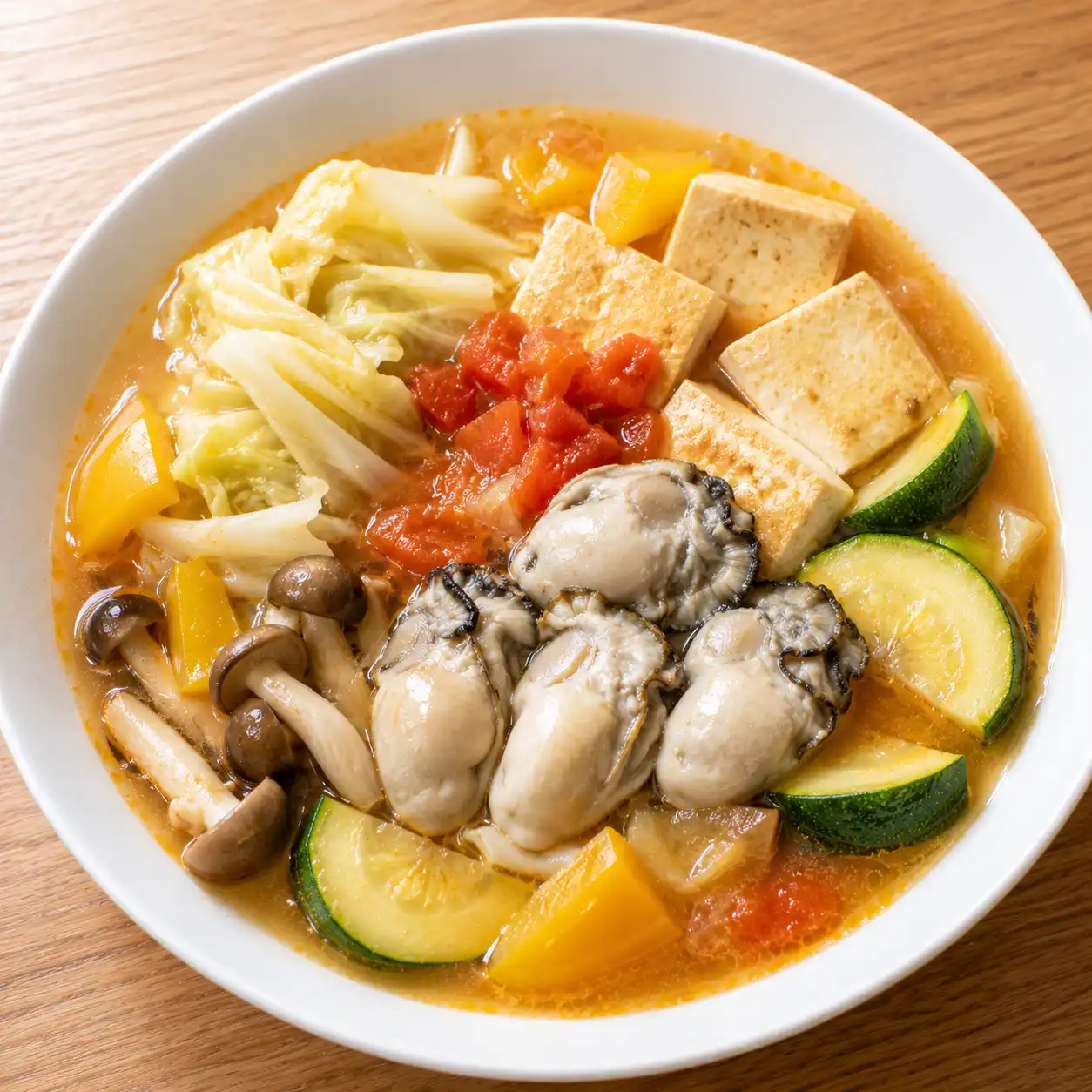 番茄味噌鮮蚵豆腐雙色湯