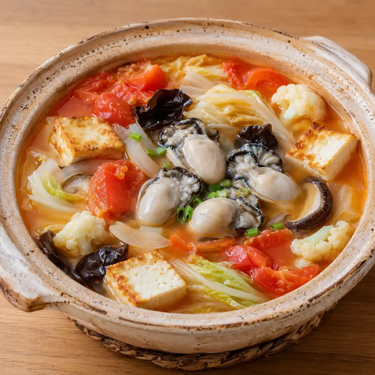 番茄酸香鮮蚵豆腐湯