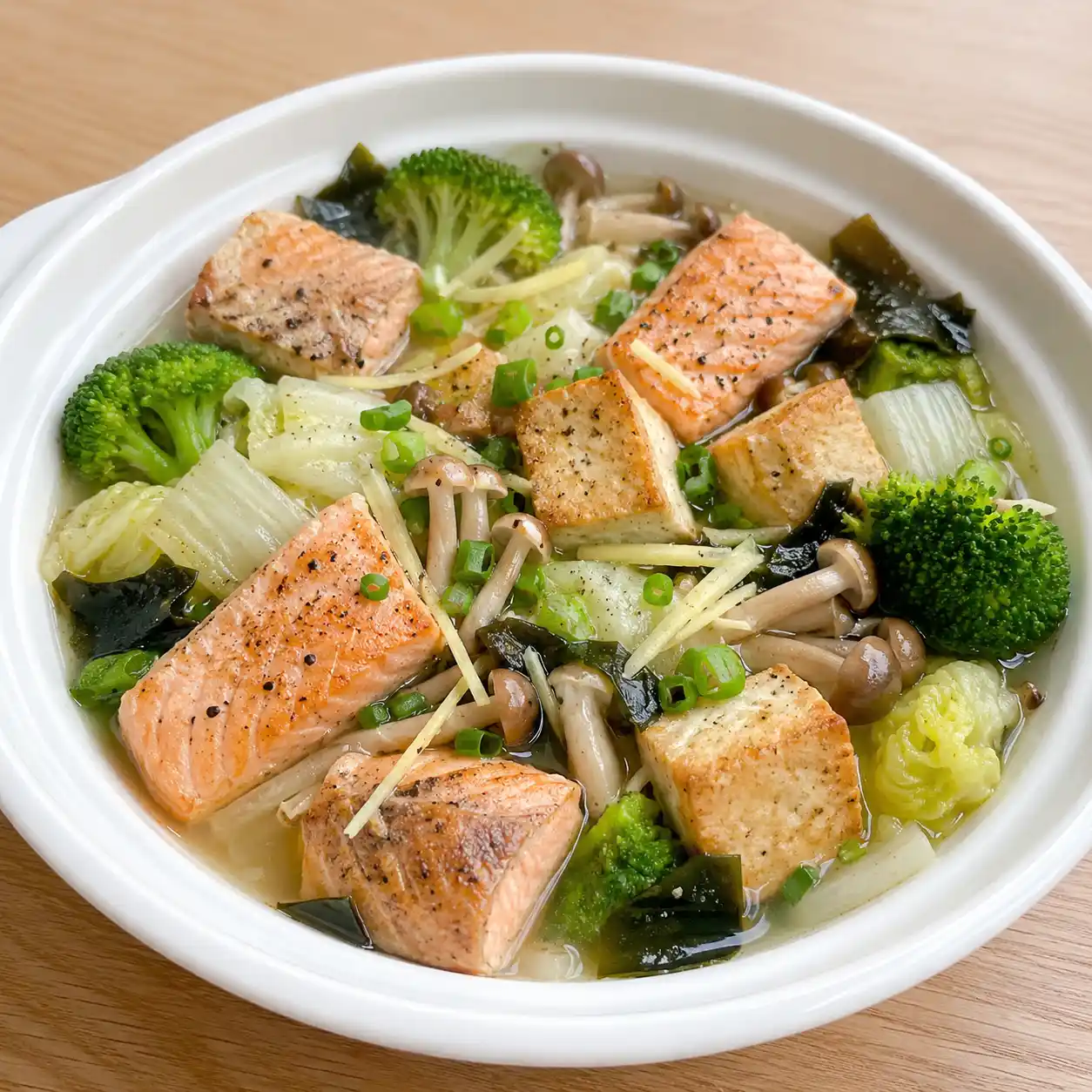 胡椒薑絲鮭魚豆腐滷湯
