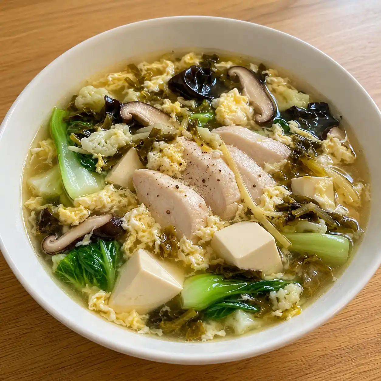 酸菜胡椒雞蛋豆腐鮮湯