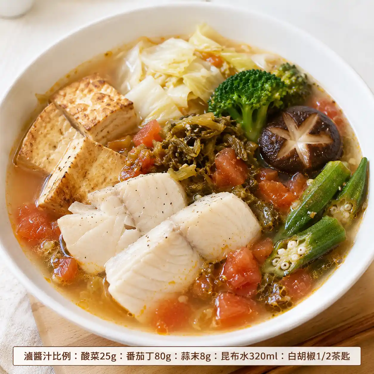 酸菜番茄白肉魚豆腐湯