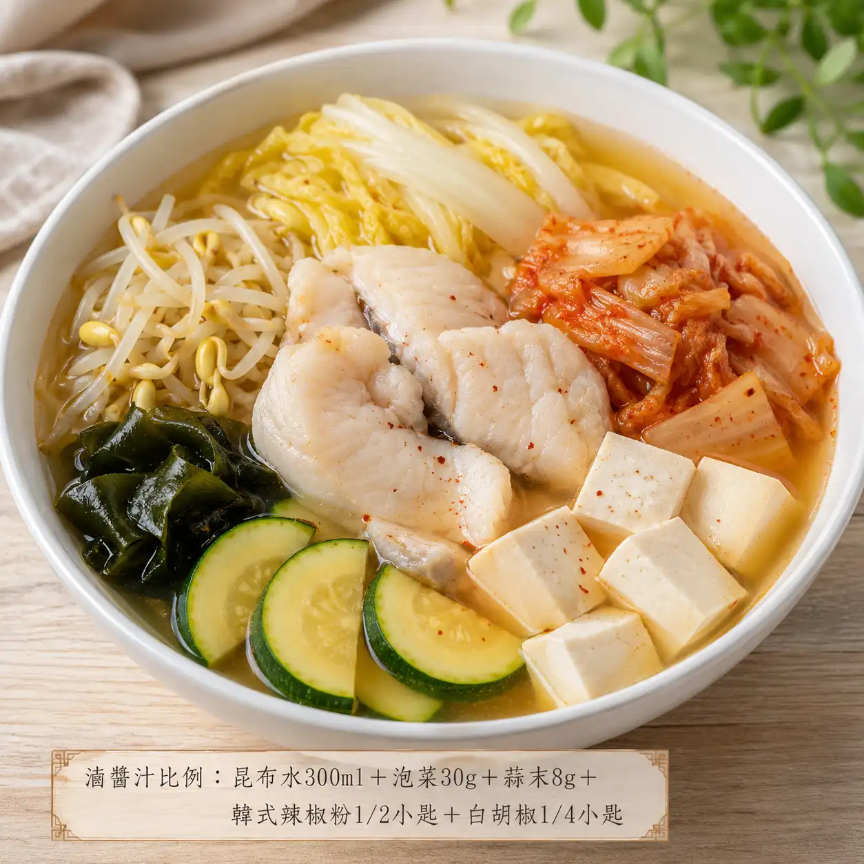 泡菜魚片豆腐滑口滷湯