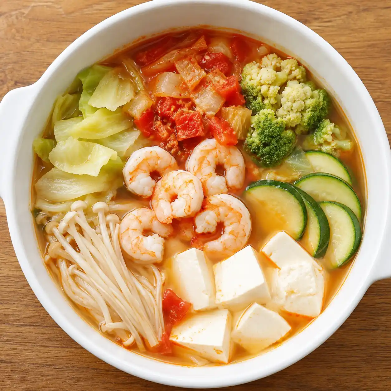 泡菜番茄蝦仁豆腐鍋