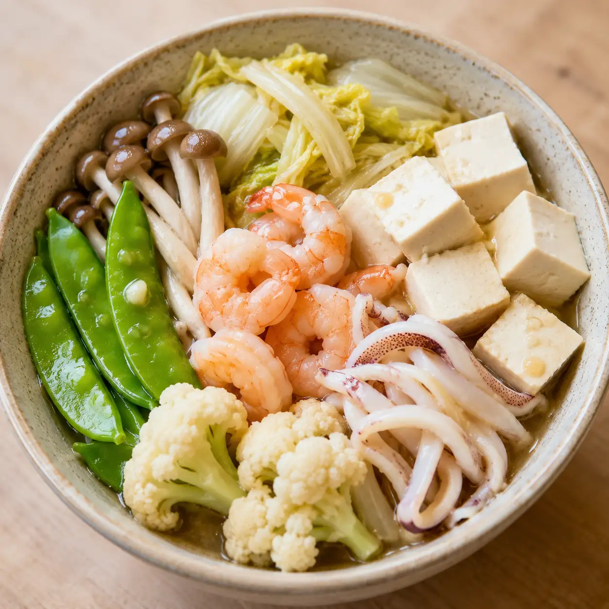 味噌豆腐花枝蝦仁冷滷盅
