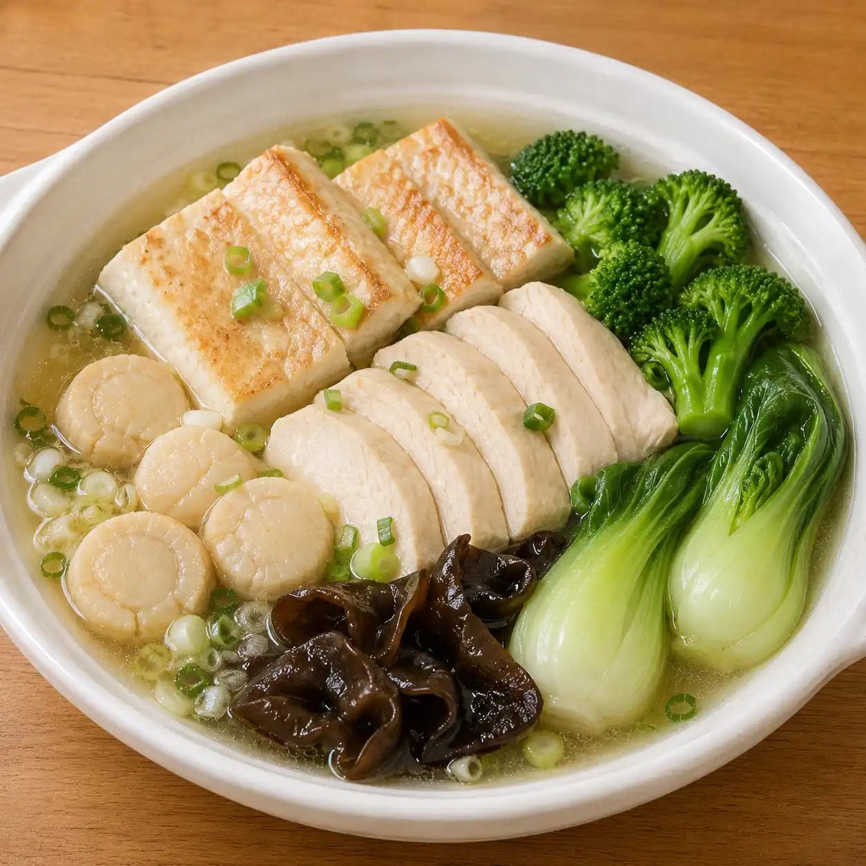 干貝豆腐雞胸青菜白滷