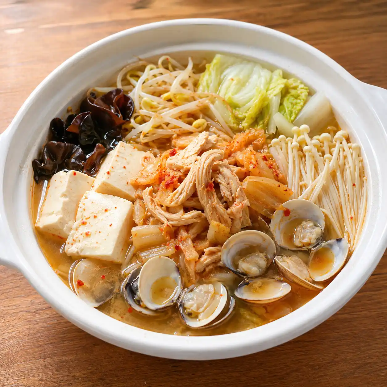 泡菜豆腐雞絲蛤蜊鍋