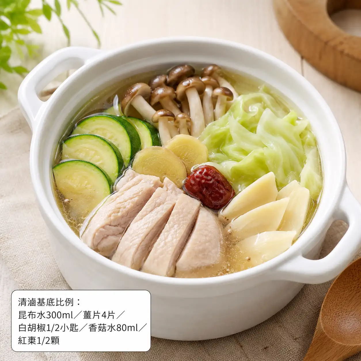 藥膳白胡椒去皮雞腿菇菜盅