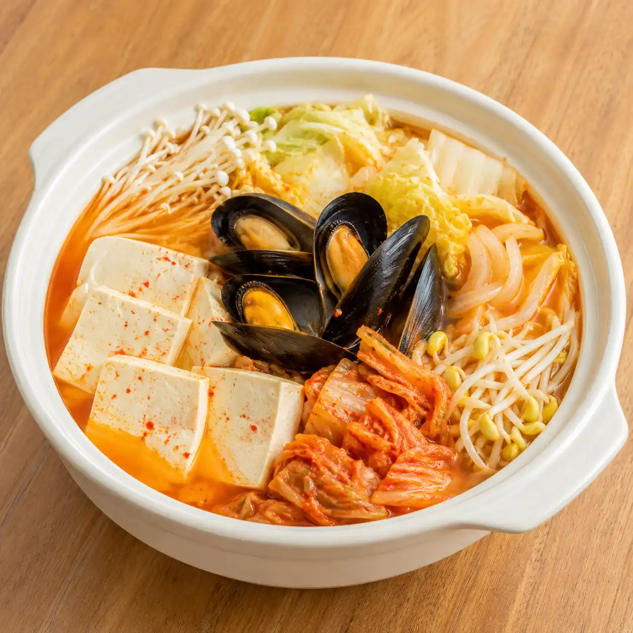 韓式泡菜淡菜豆腐煲