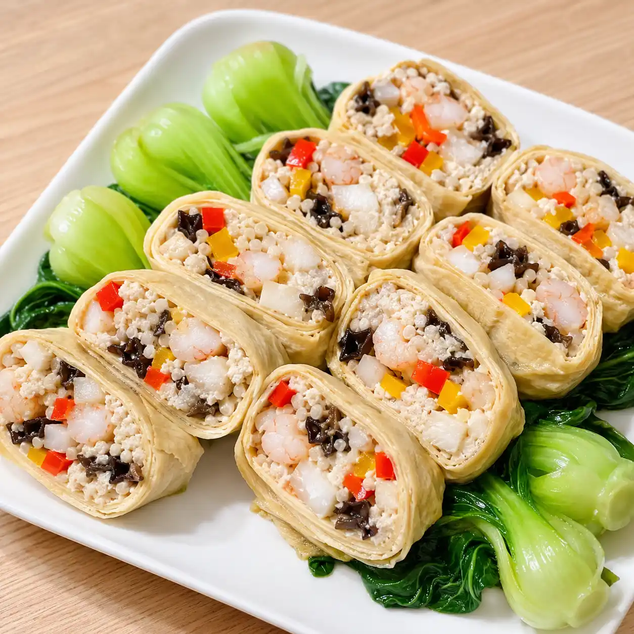 豆皮海鮮豆腐蔬菜卷