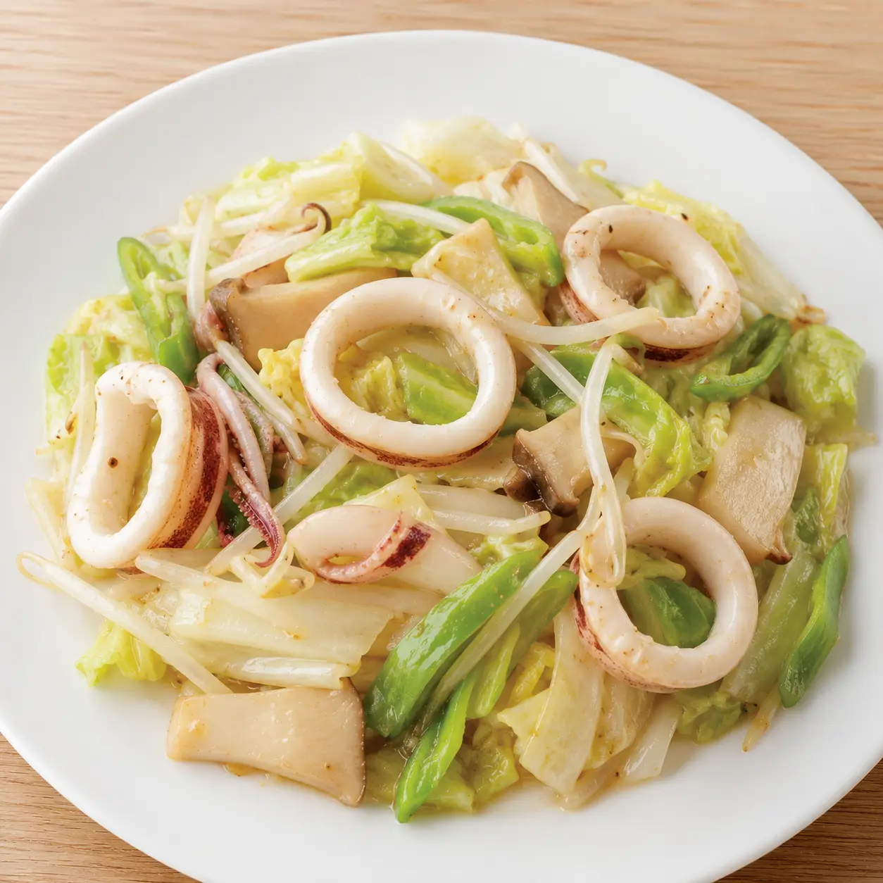 薄鹽沙茶風魷魚高麗菜炒