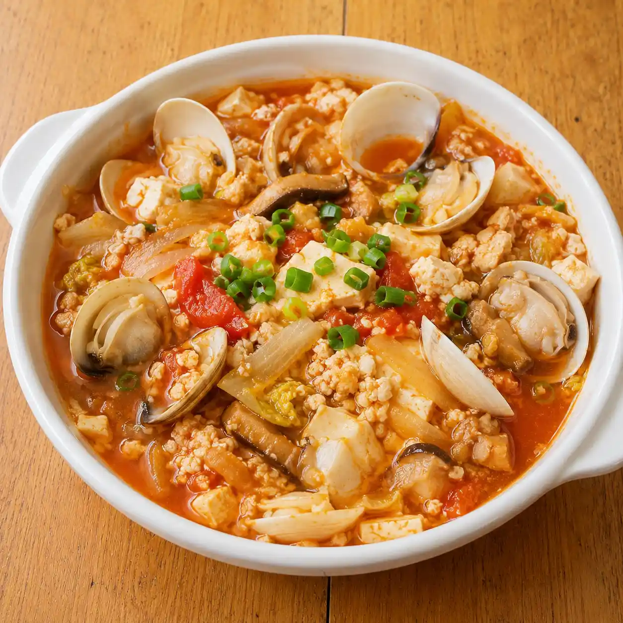 蛤蜊番茄豆腐飯感煲