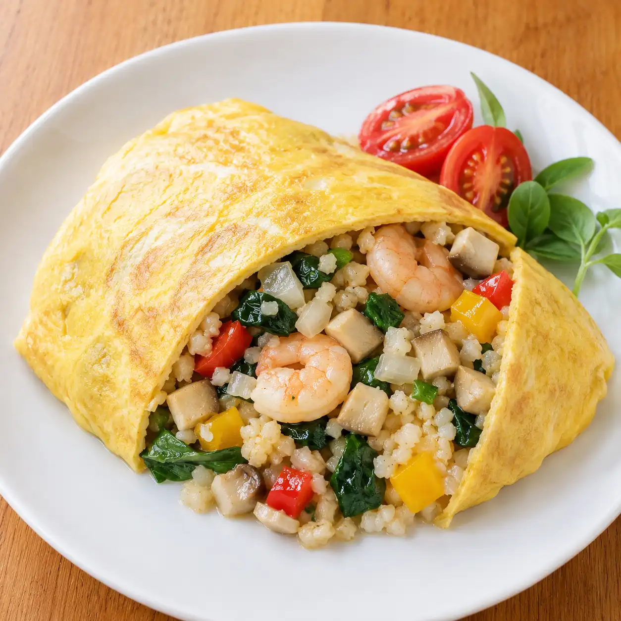 蝦仁菇米蛋包飯替代