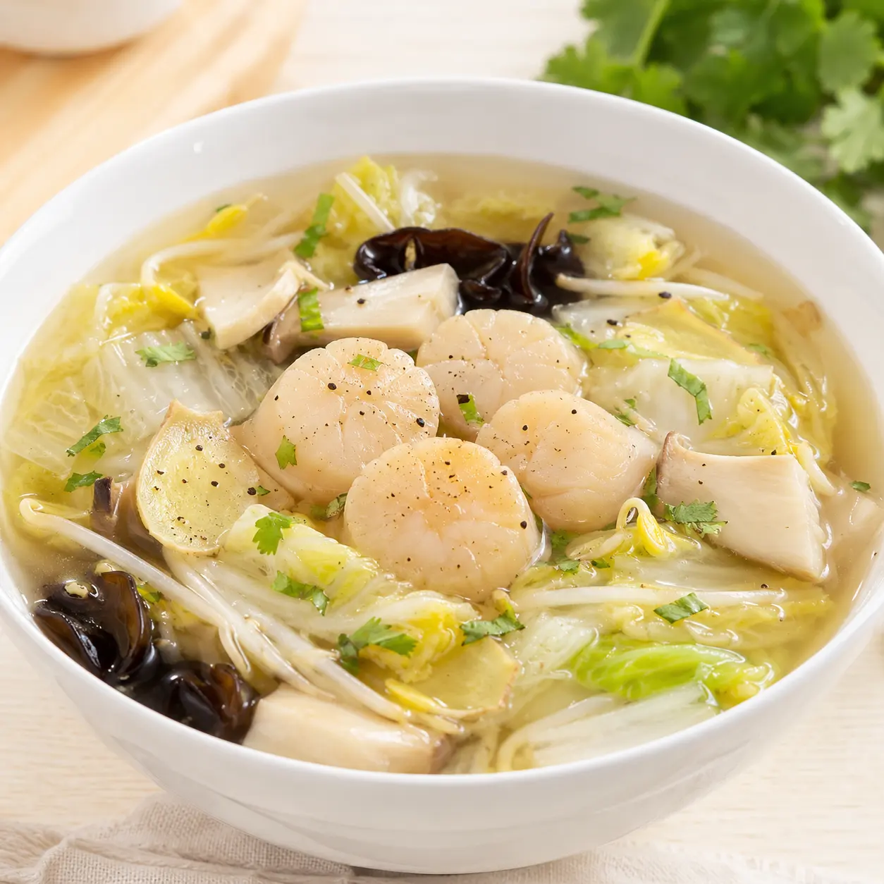 白胡椒白菜干貝暖湯