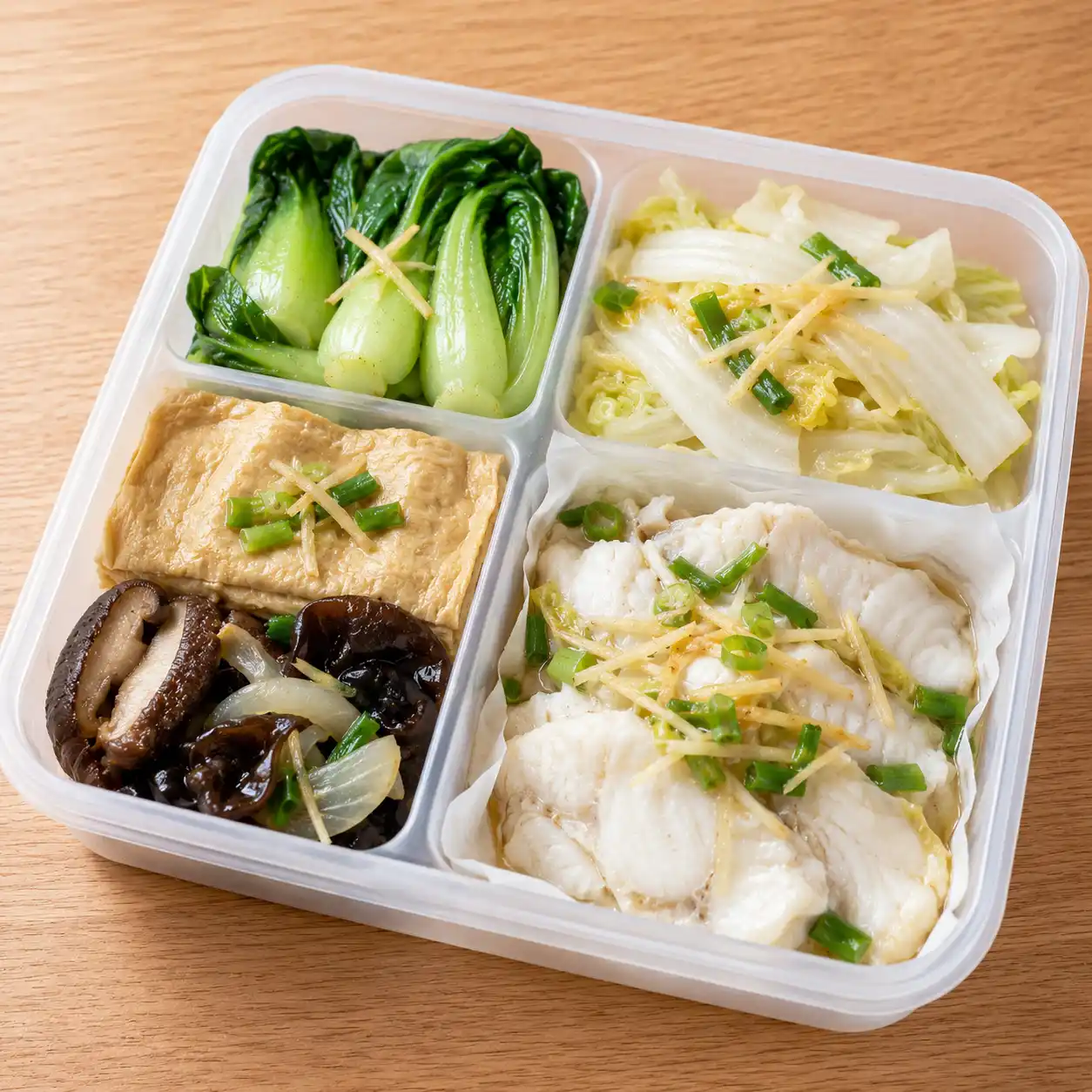 薑蔥魚片豆皮便當