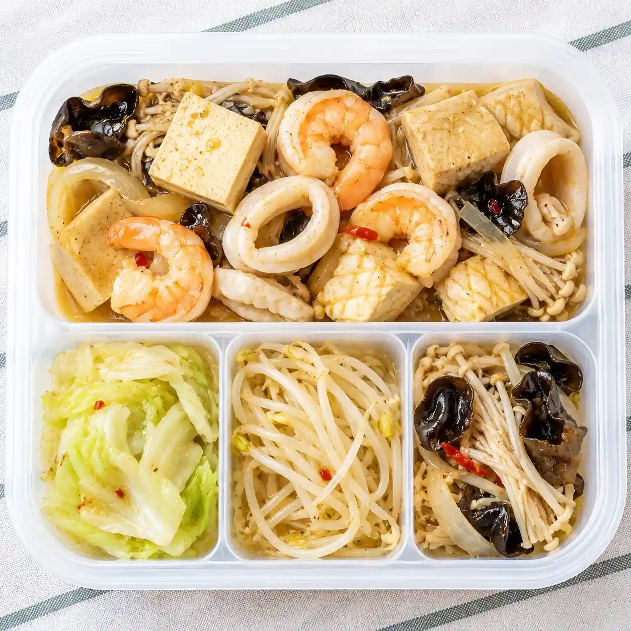 椒麻海鮮豆腐總匯便當