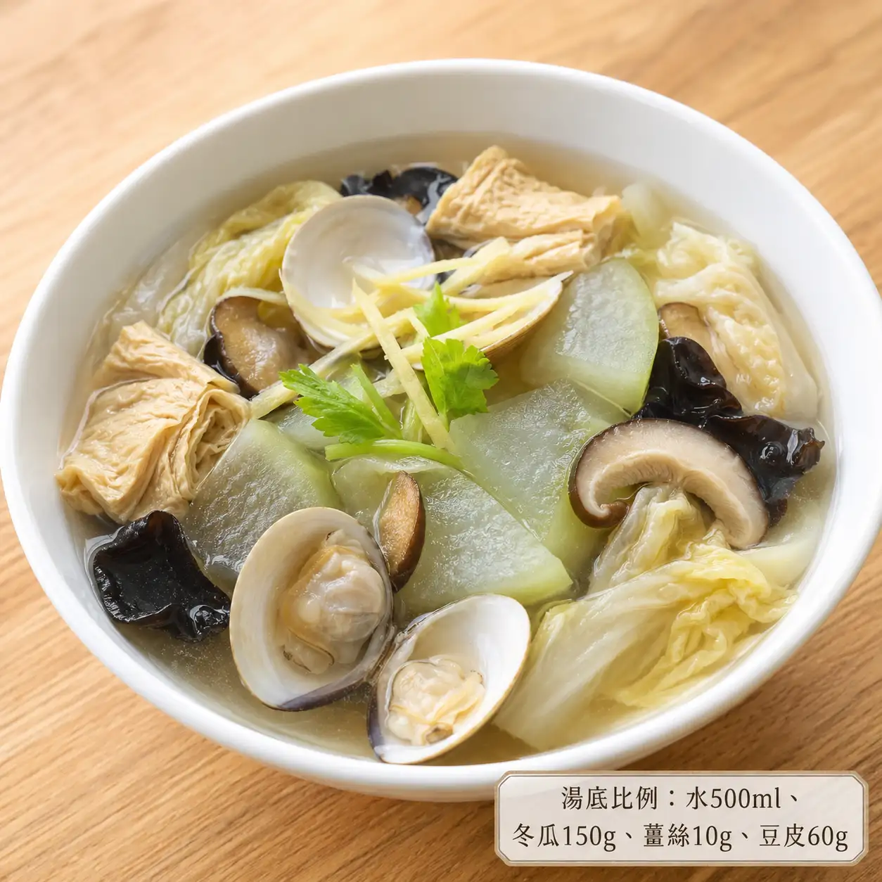 蛤蜊冬瓜豆皮清湯