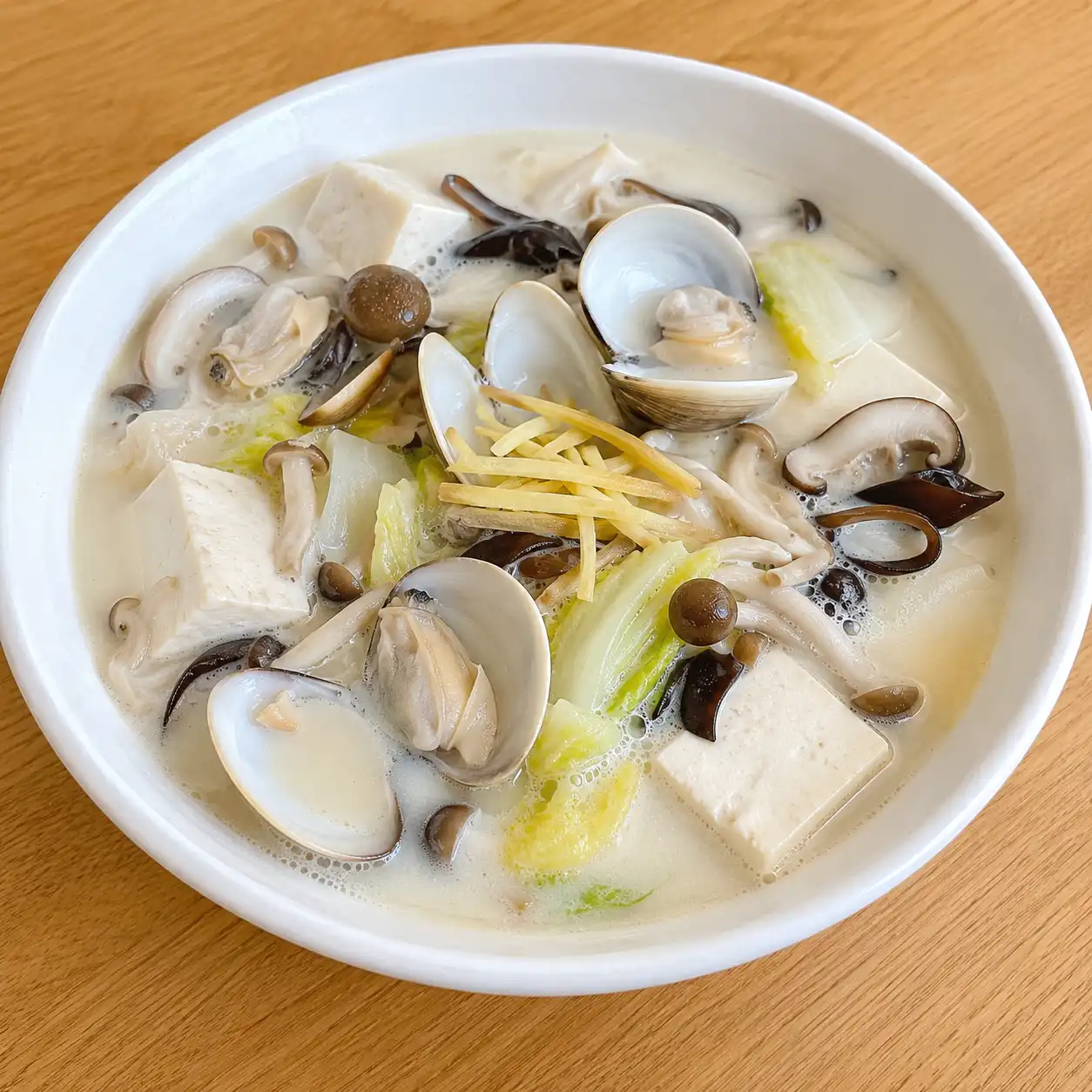 蛤蜊豆漿菇菇白湯