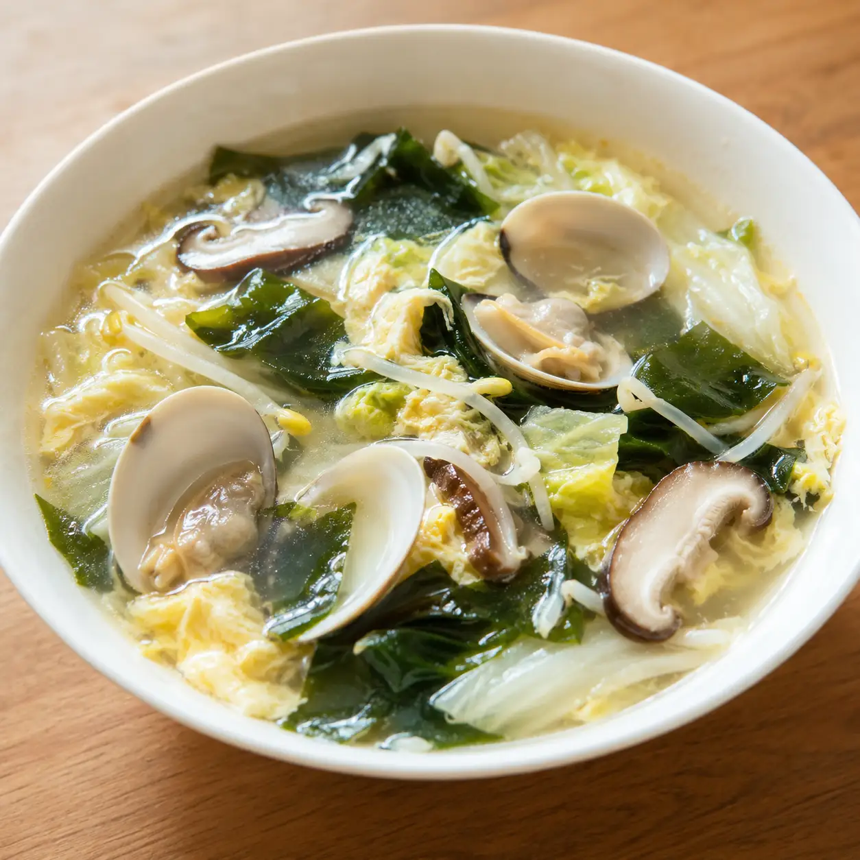 昆布海帶芽蛤蜊蛋花湯