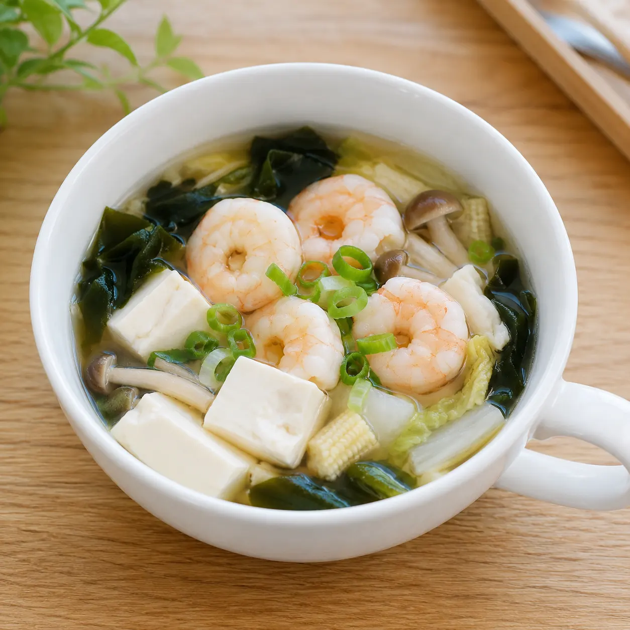 昆布海帶芽蝦仁湯杯