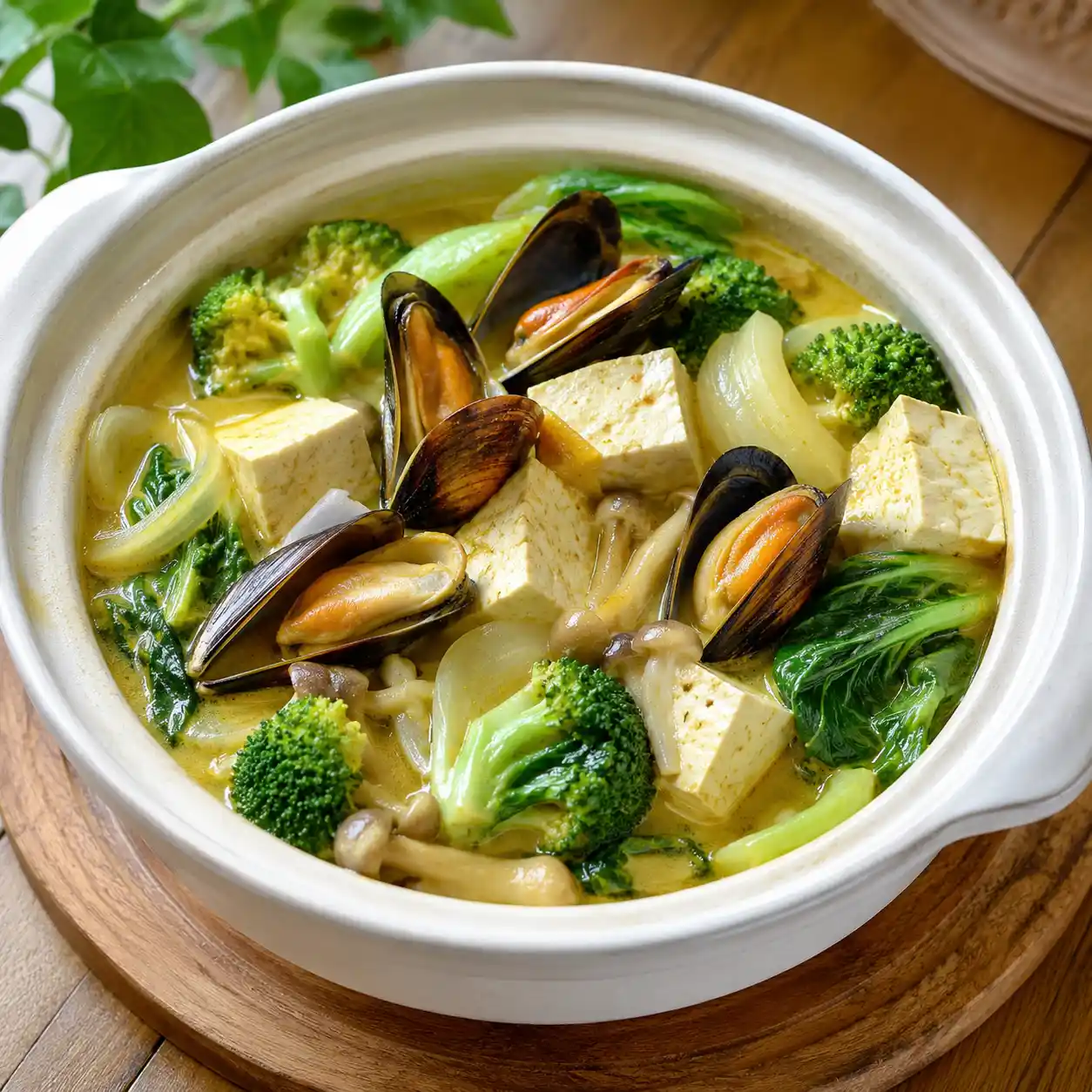 椰香咖哩淡菜豆腐鍋