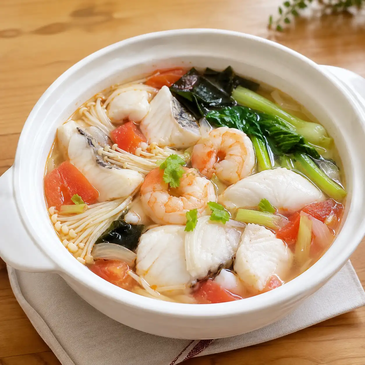 番茄酸香魚片蝦仁湯鍋