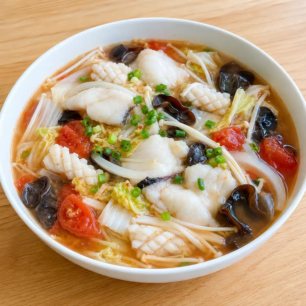 酸辣魚片花枝木耳湯