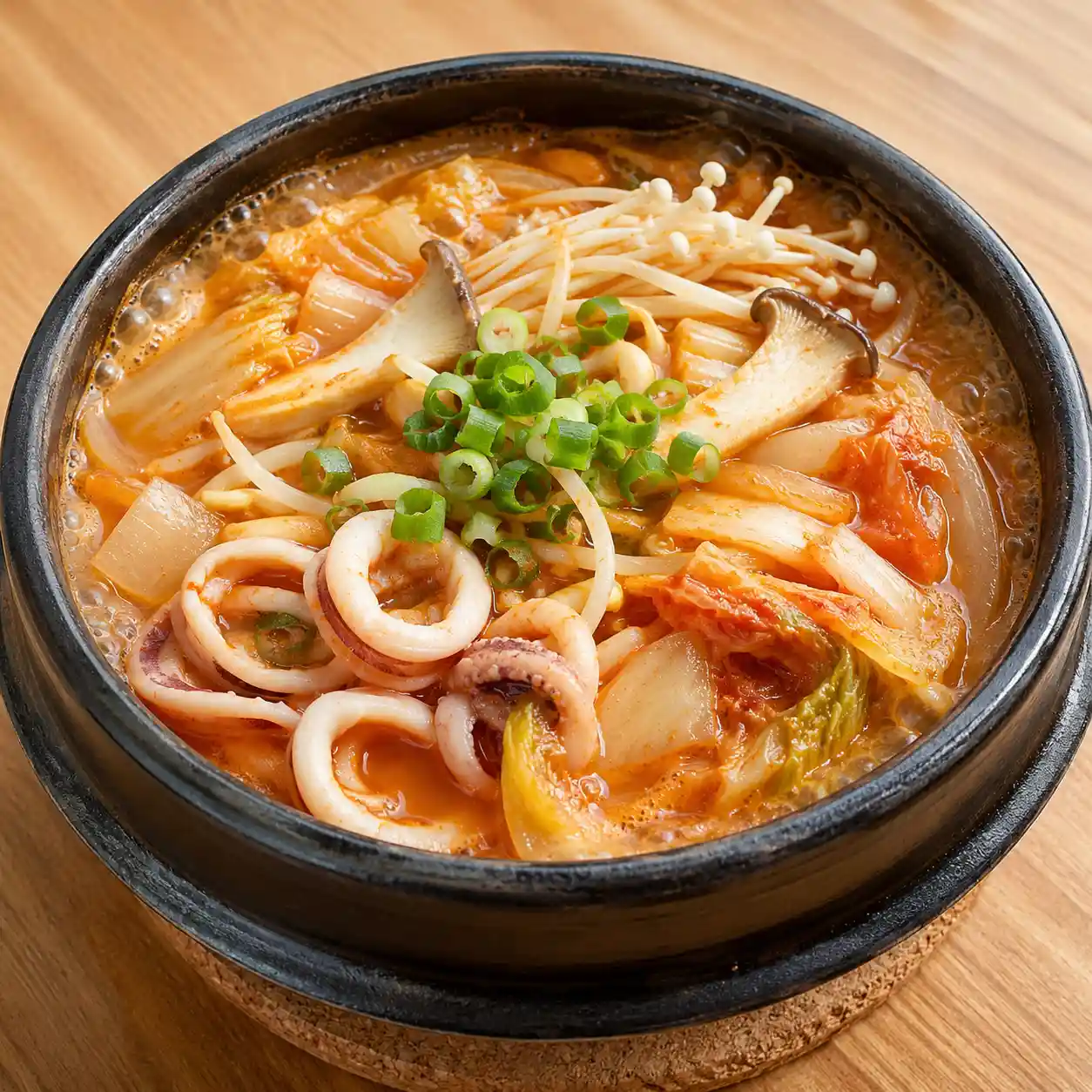 韓式泡菜花枝菇菜煲