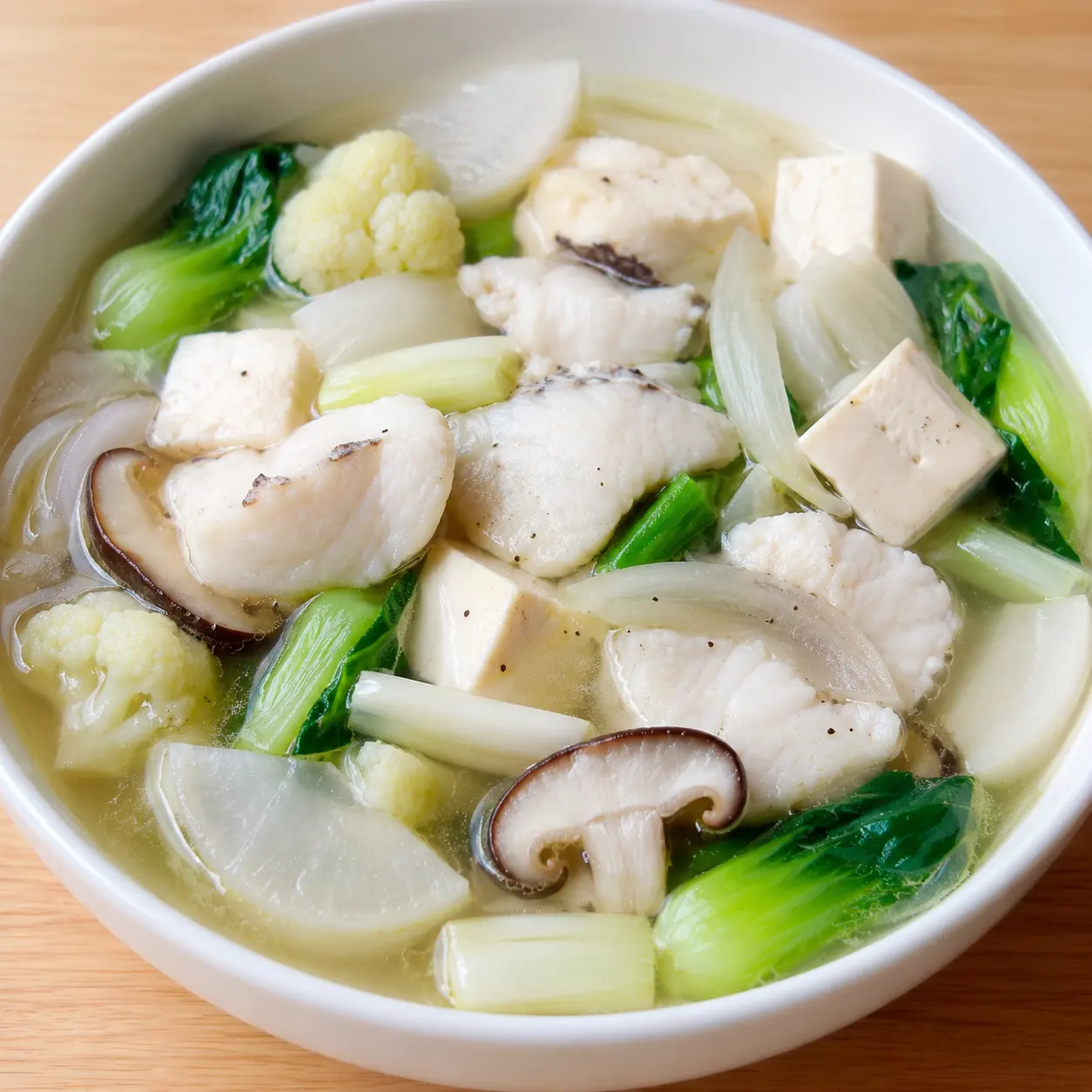 胡椒魚片蔥白豆腐湯餐