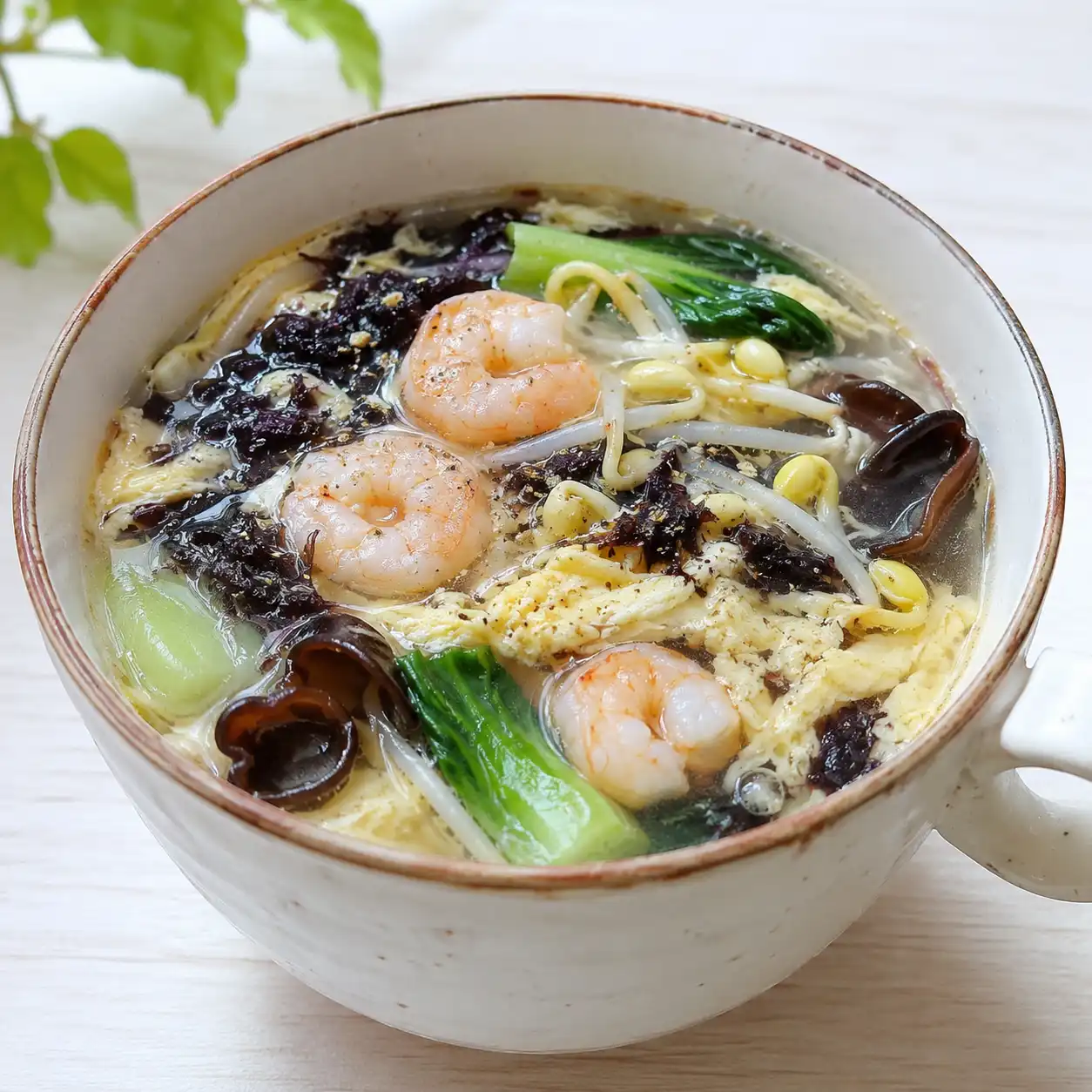 紫菜蝦仁亞麻蛋花湯