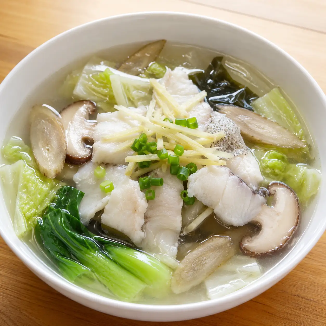 薑絲魚片牛蒡白菜清湯餐