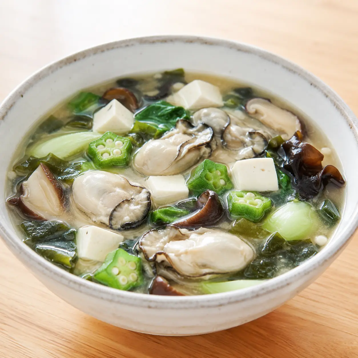 味噌鮮蚵秋葵豆腐羹感湯