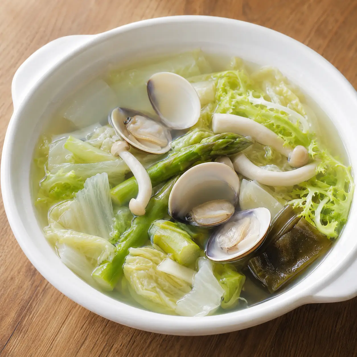 昆布蛤蜊菊苣蘆筍鮮湯