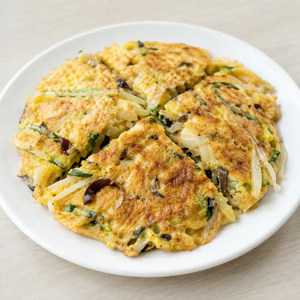 蒜香雞蛋筍絲豆芽煎餅感