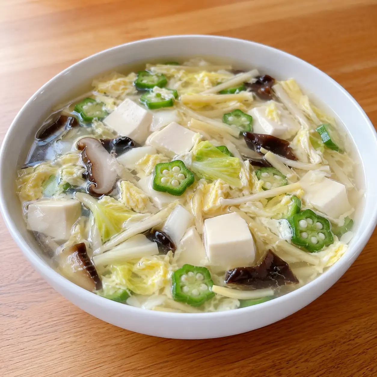 秋葵豆腐筍絲滑口羹