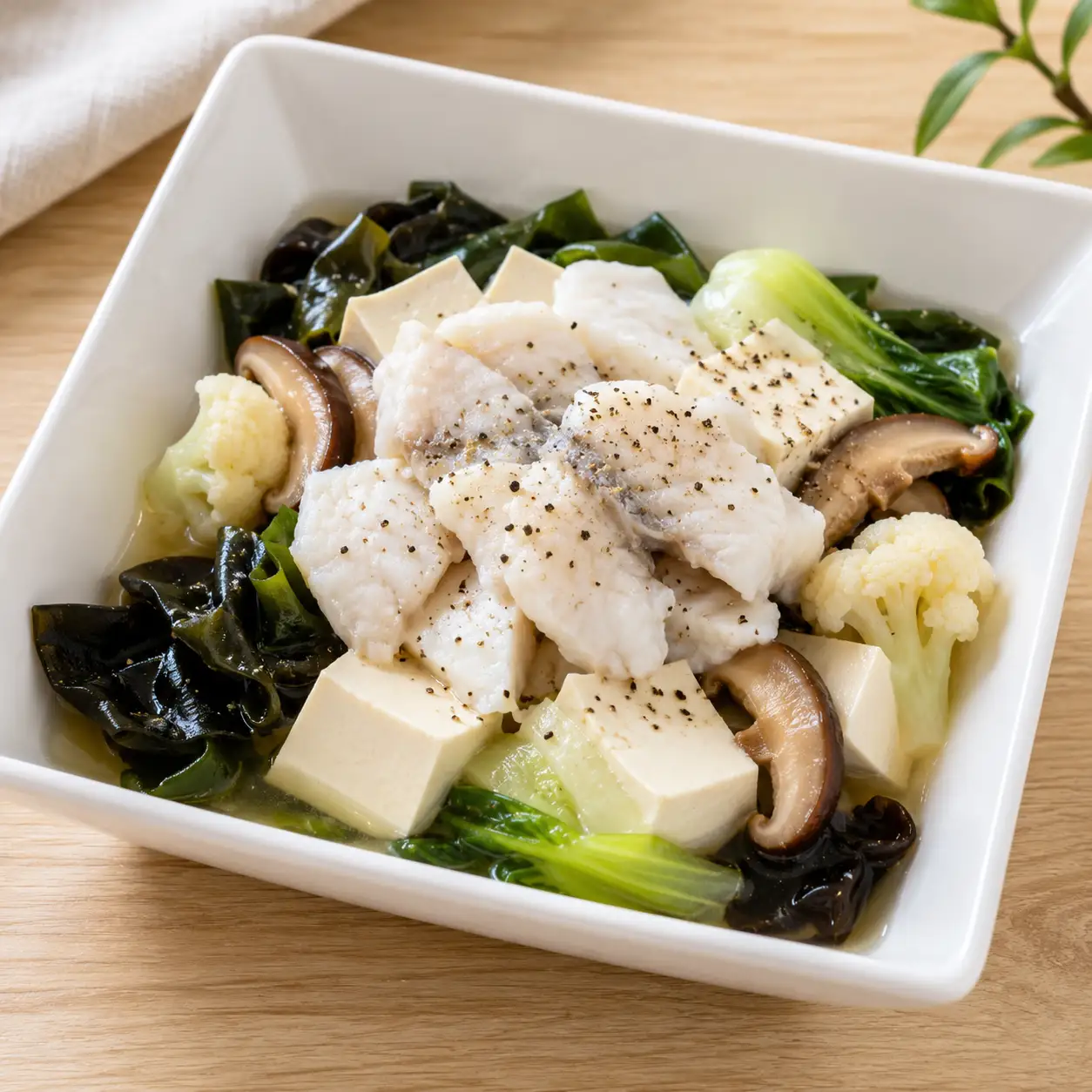 胡椒魚片豆腐海藻冷盤