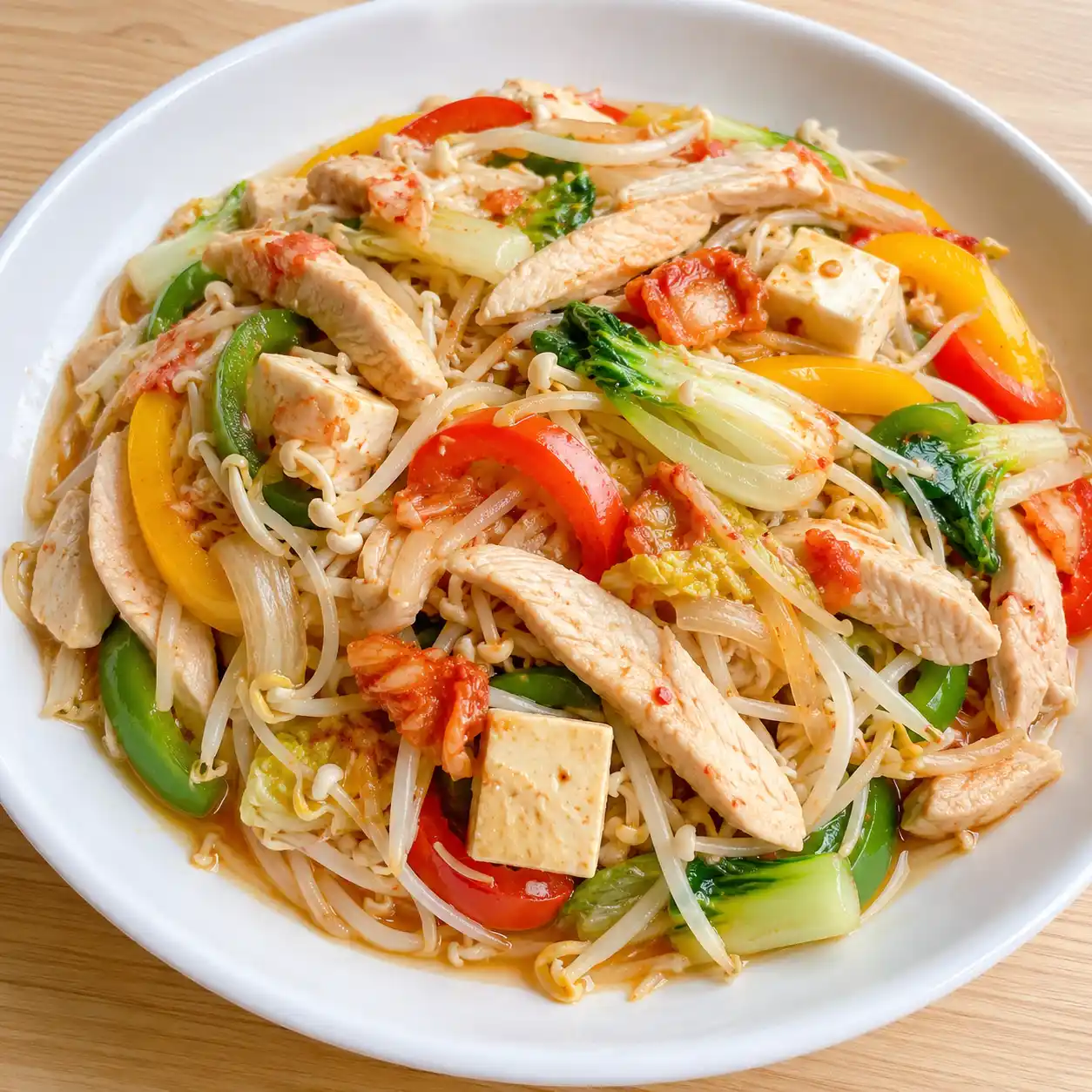 泡菜雞柳豆芽溫沙拉