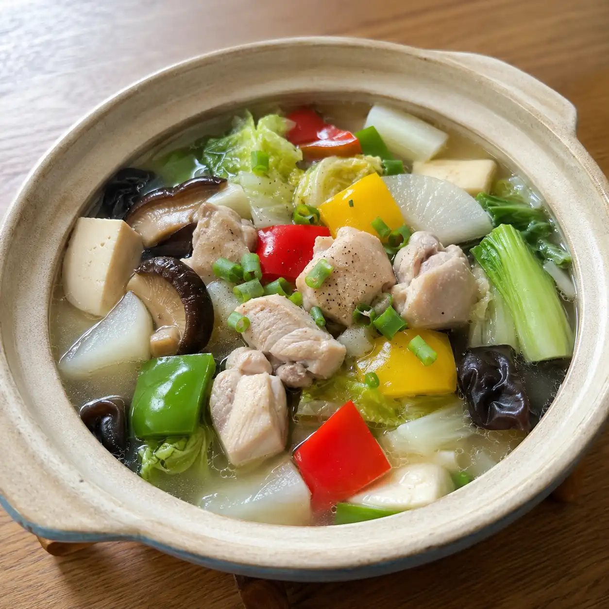 白胡椒雞肉彩椒清煲