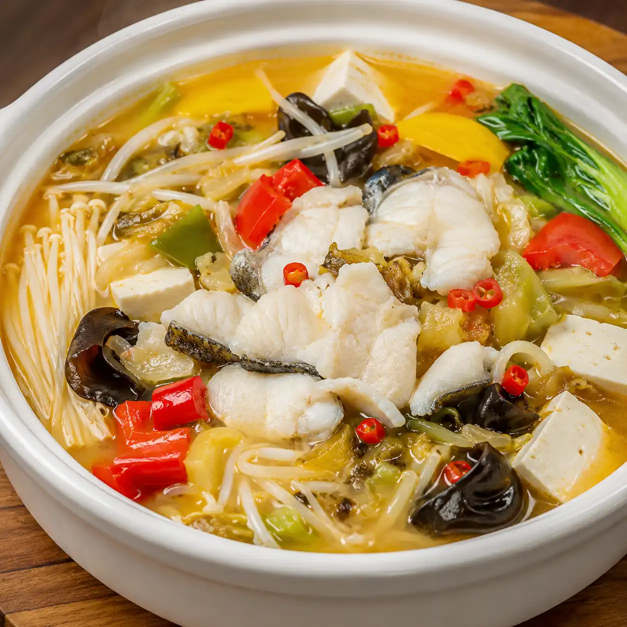 泡椒魚片彩椒酸湯
