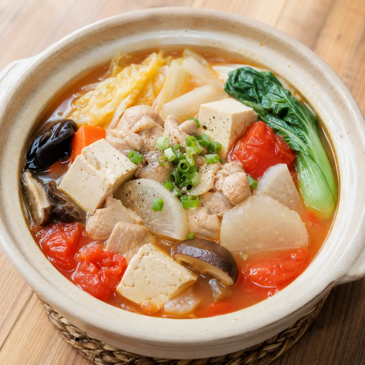 白胡椒番茄雞肉豆腐煲