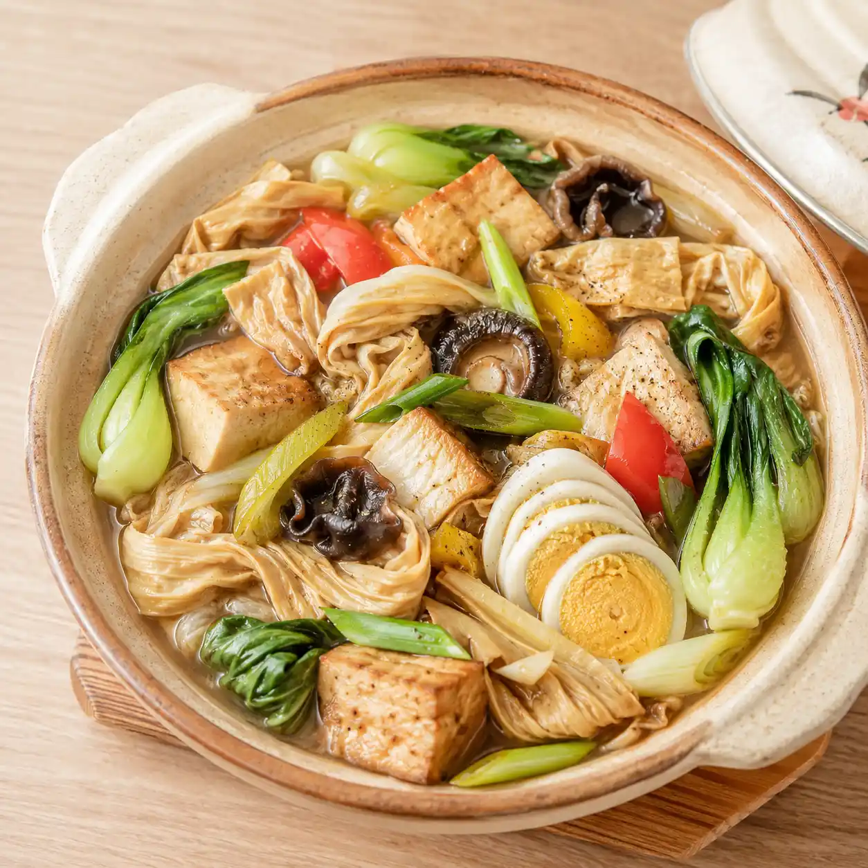 蔥燒豆皮豆腐白菜一鍋餐