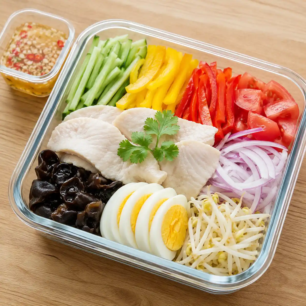 泰式魚片彩蔬耐色冷盒