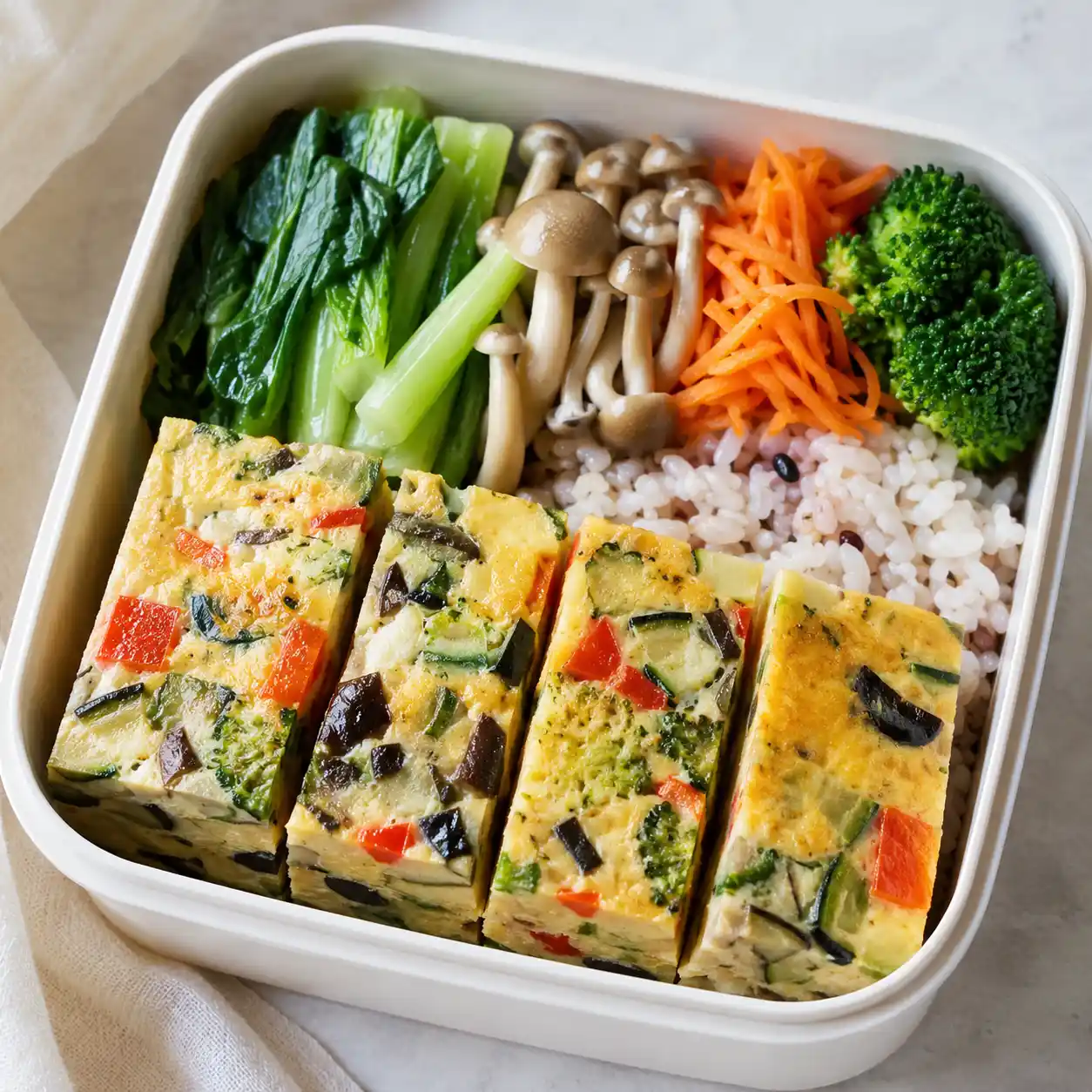 彩蔬蛋豆腐厚煎便當