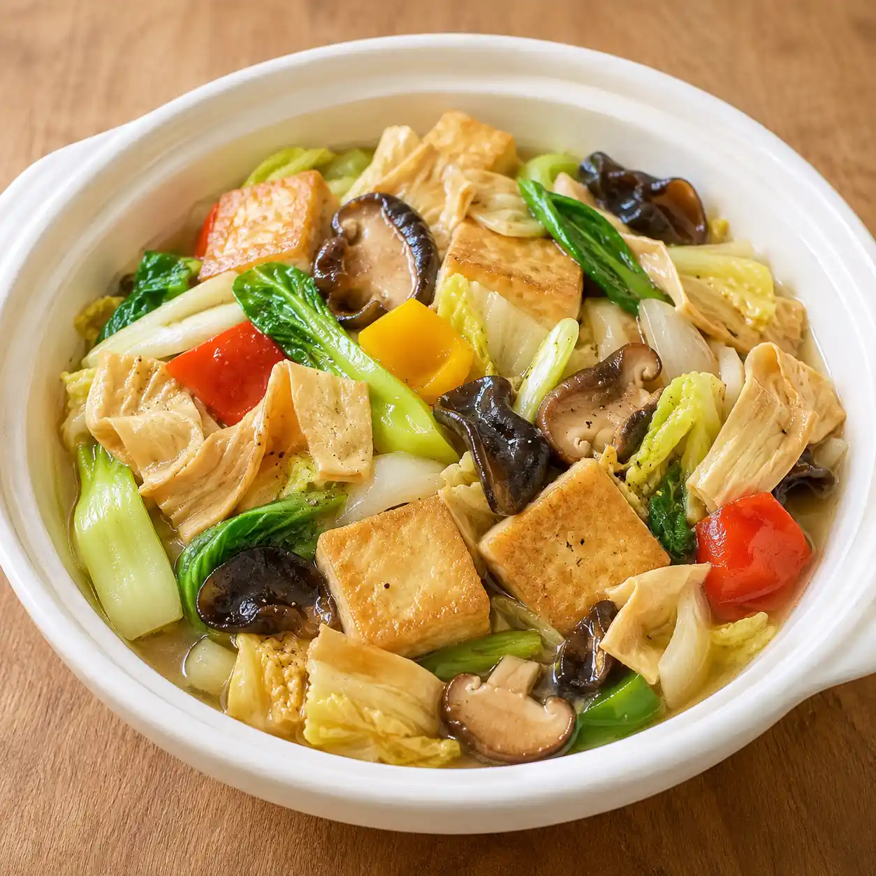 蔥燒豆皮豆腐彩蔬燴