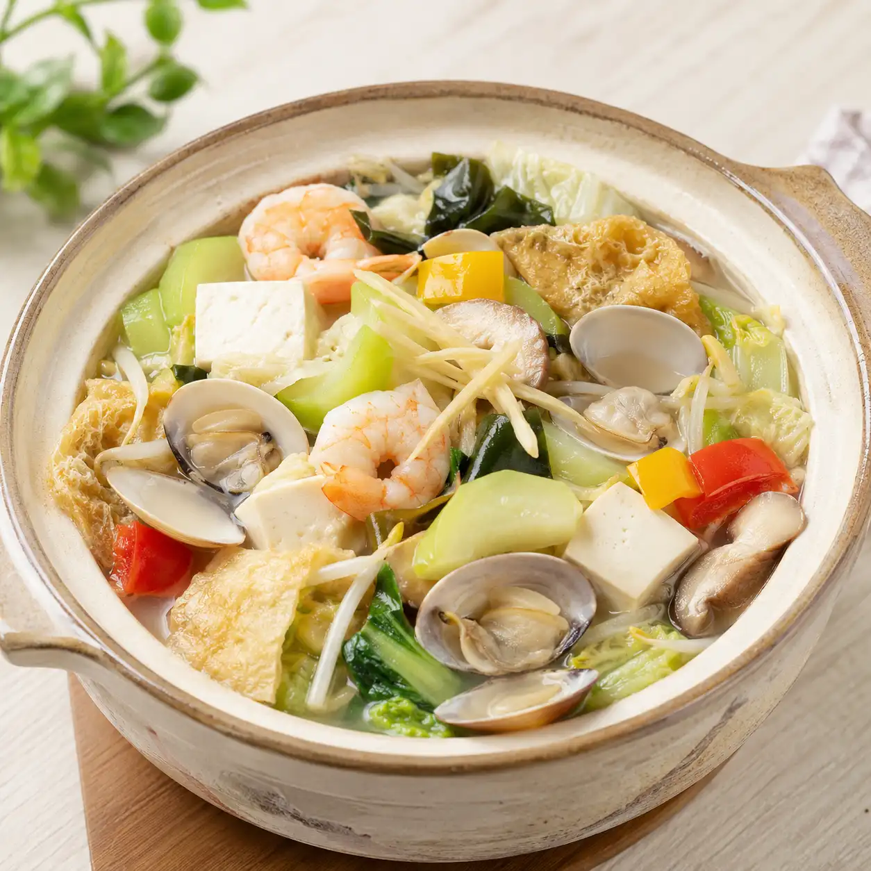 海鮮豆皮豆腐瓠瓜彩蔬煲